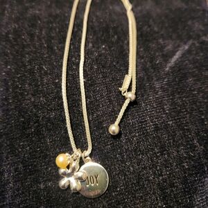 Vantel Pearls Silver Joy Necklace with Yellow Accent